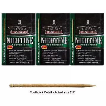 wintergreen necotine toothpicks 3 pack size