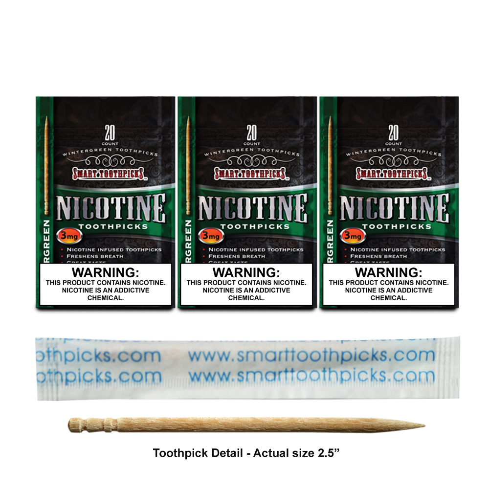 Best Toothpicks, Wintergreen Nicotine Toothpicks 3 Pack