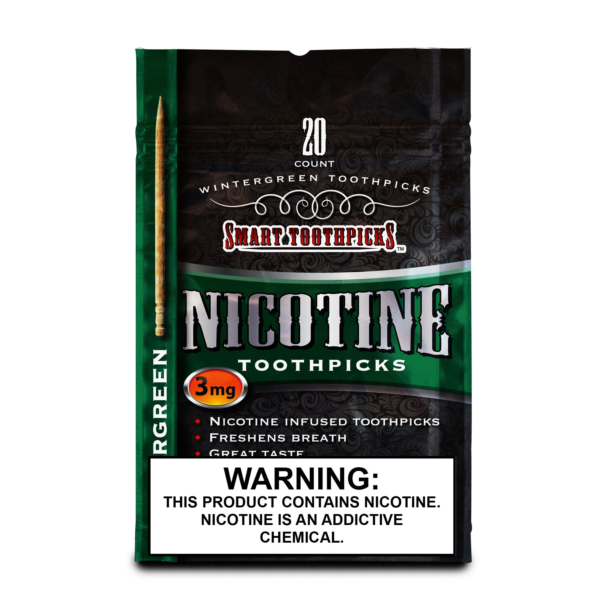 Wintergreen Nicotine Toothpicks, Wintergreen Toothpicks